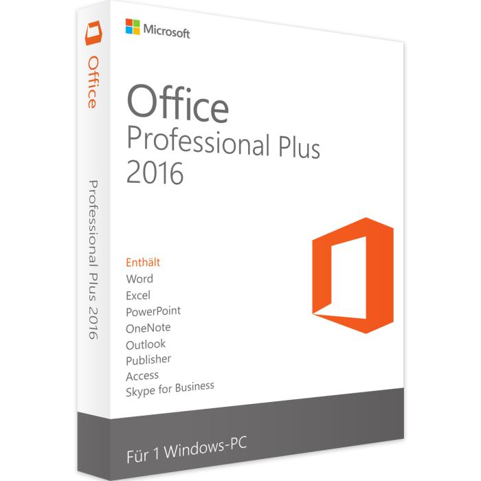 Microsoft Office 2016 Professional Plus - 2PCs